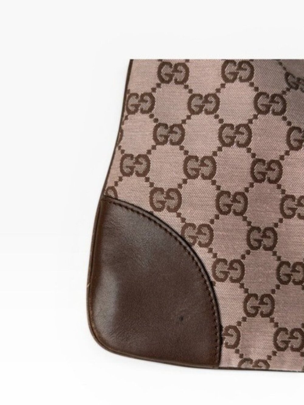 Gucci Jackie GG Monogram Brown Canvas Leather Trim Shoulder Bag - Picture 4 of 16